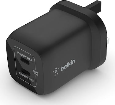 شاحن حائط Belkin 65 واط بمنفذ USB Type C مزدوج