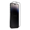 زجاج حماية Uniq OPTIX Vivid Pro (مضاد للغبار) لهاتف iPhone 14 Pro، إطار أسود (+ مثبت)