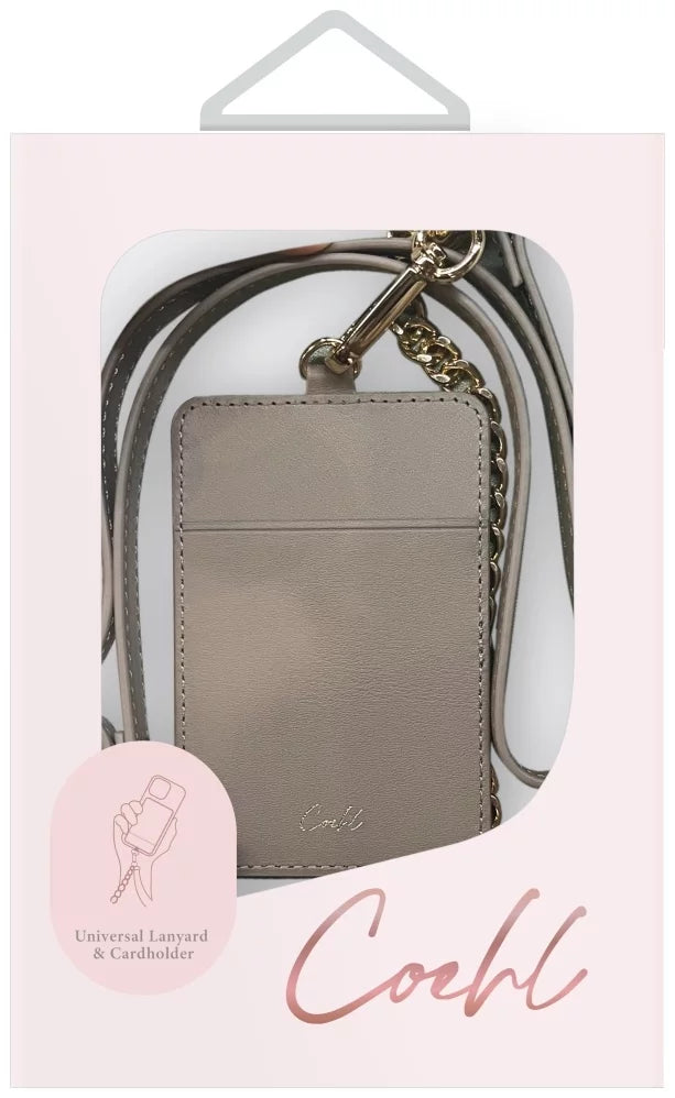 Universal 3-in-1 phone lanyard UNIQ Coehl Caryne with card wallet pebble (UNIQ-CARYNE3IN1-PEBBLE)