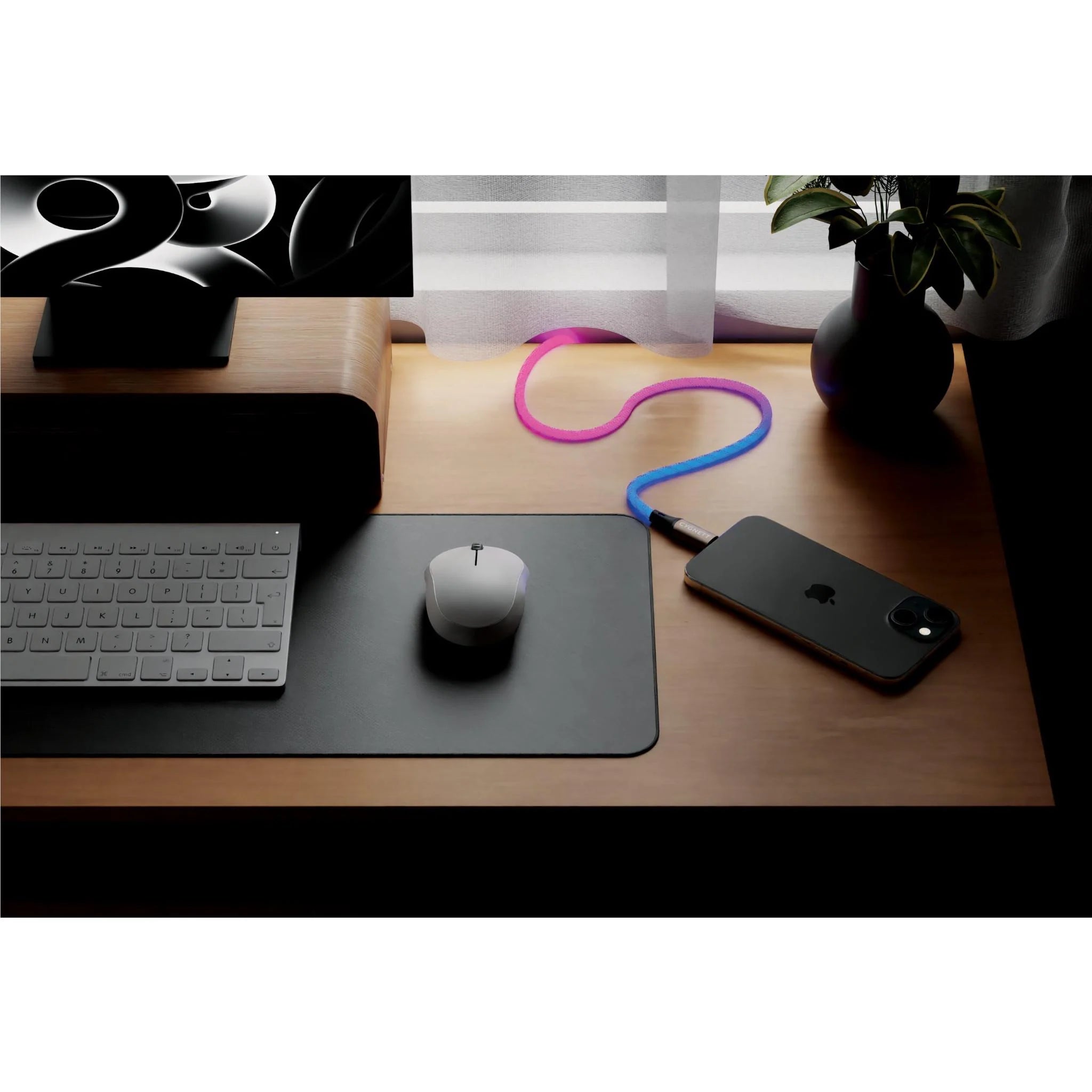 كابل CYGNETT USB-C إلى USB-A 1.2 متر LED GLOW