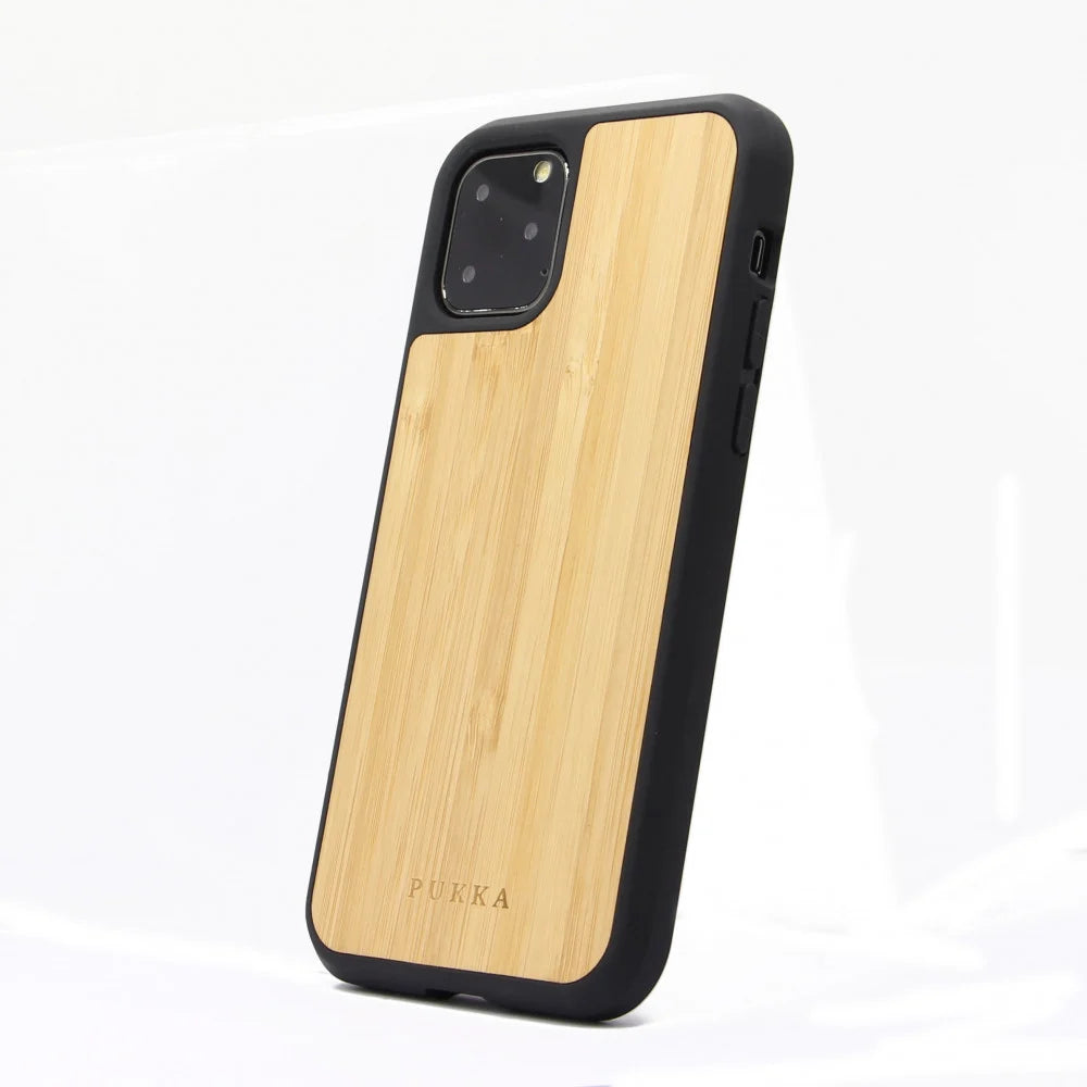Kafr Boka Bamboo Wood Case with Silicone Edges for iPhone 11 Pro