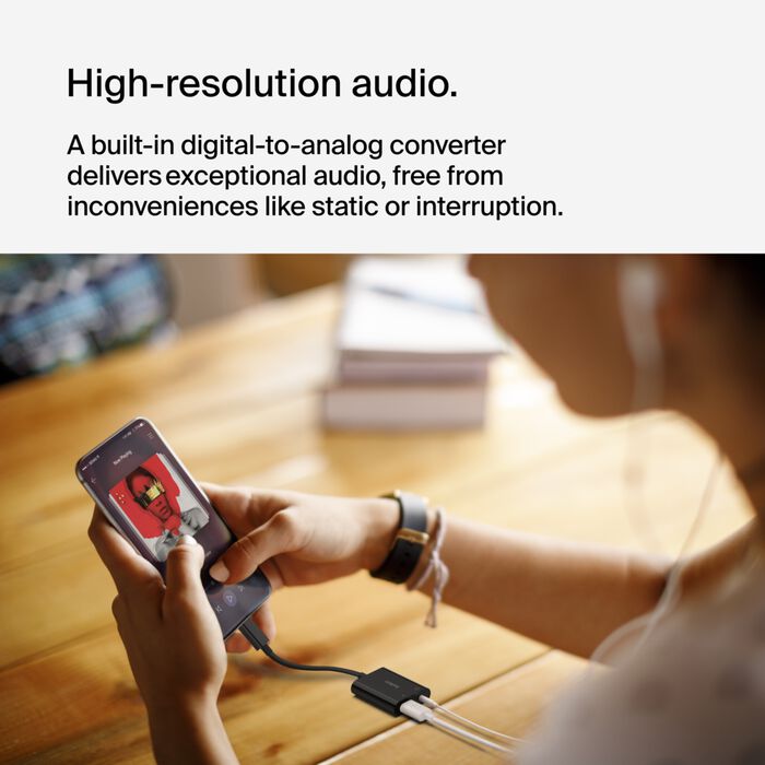 Belkin RockStar™ 3.5mm Audio with USB-C Charge Adaptor Included, USB-C Audio Adaptor