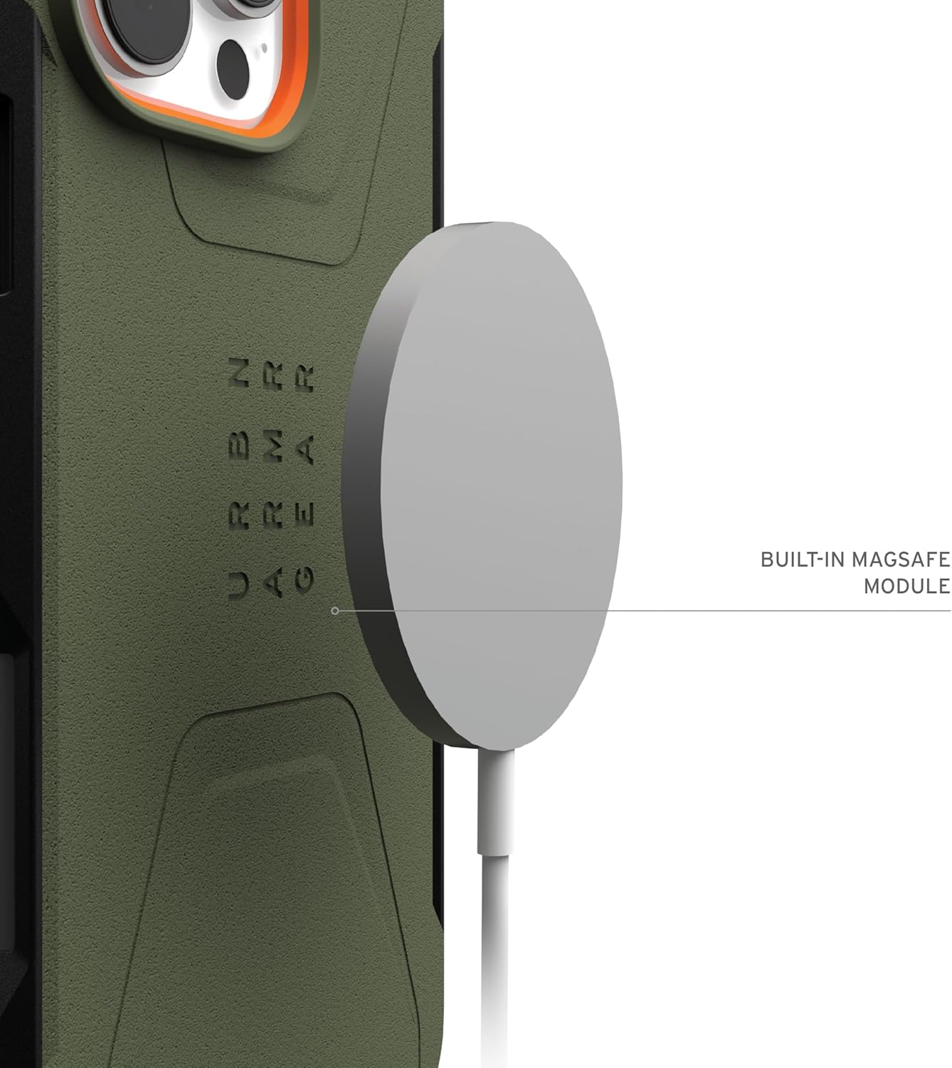 URBAN ARMOR GEAR UAG Designed for iPhone 16 Pro Max Case 6.9" Civilian - Compatible with MagSafe Charging Rugged Slim Sleek Shockproof Anti-Slip Military Grade Protective Cover, Olive Drab