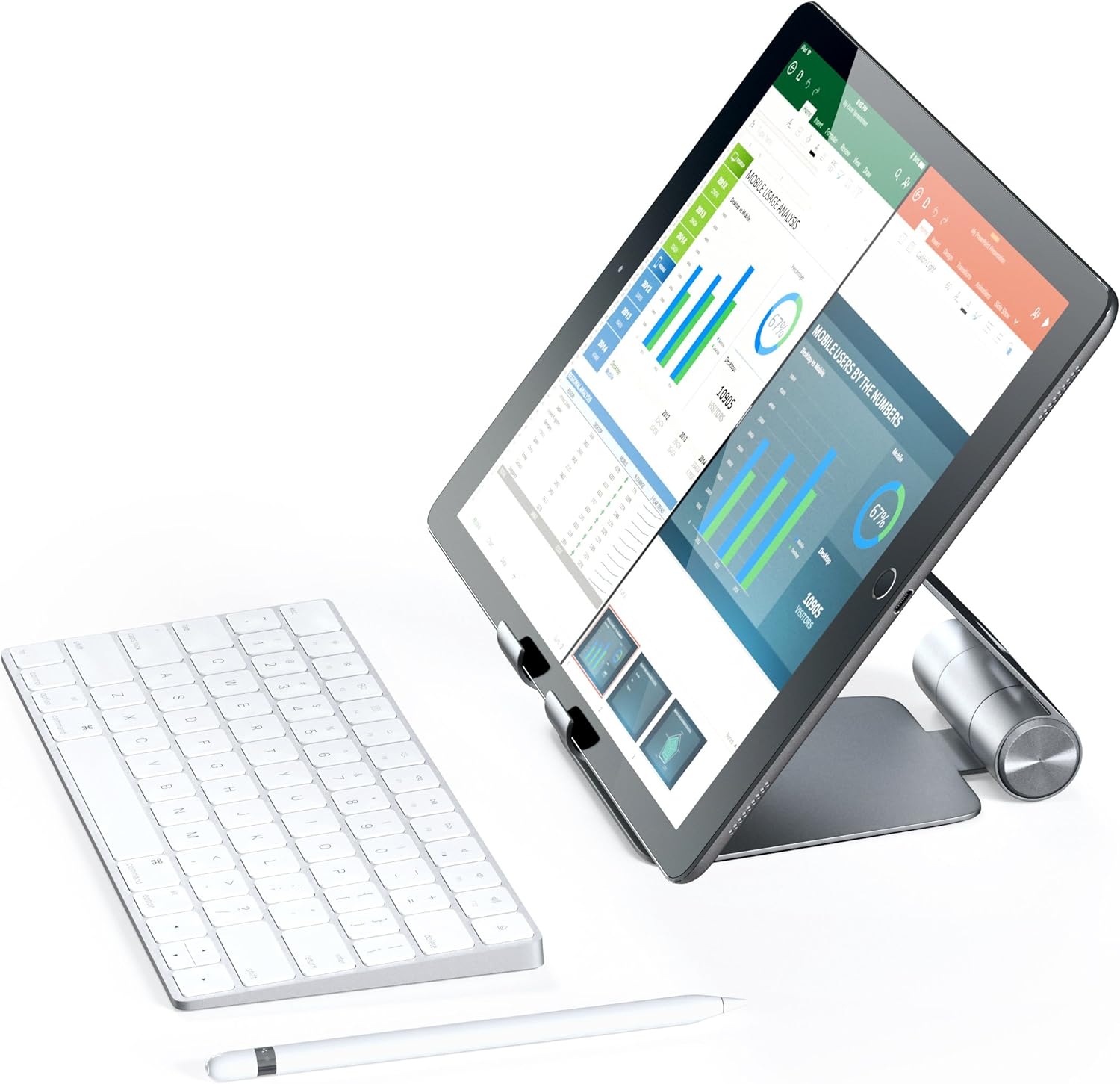 حامل Satechi R1 متعدد الزوايا قابل للطي للأجهزة اللوحية - متوافق مع iPad Pro M2/M1، iPad Air/Mini، iPhone 16/15/14/13/12 والمزيد (رمادي فضائي)