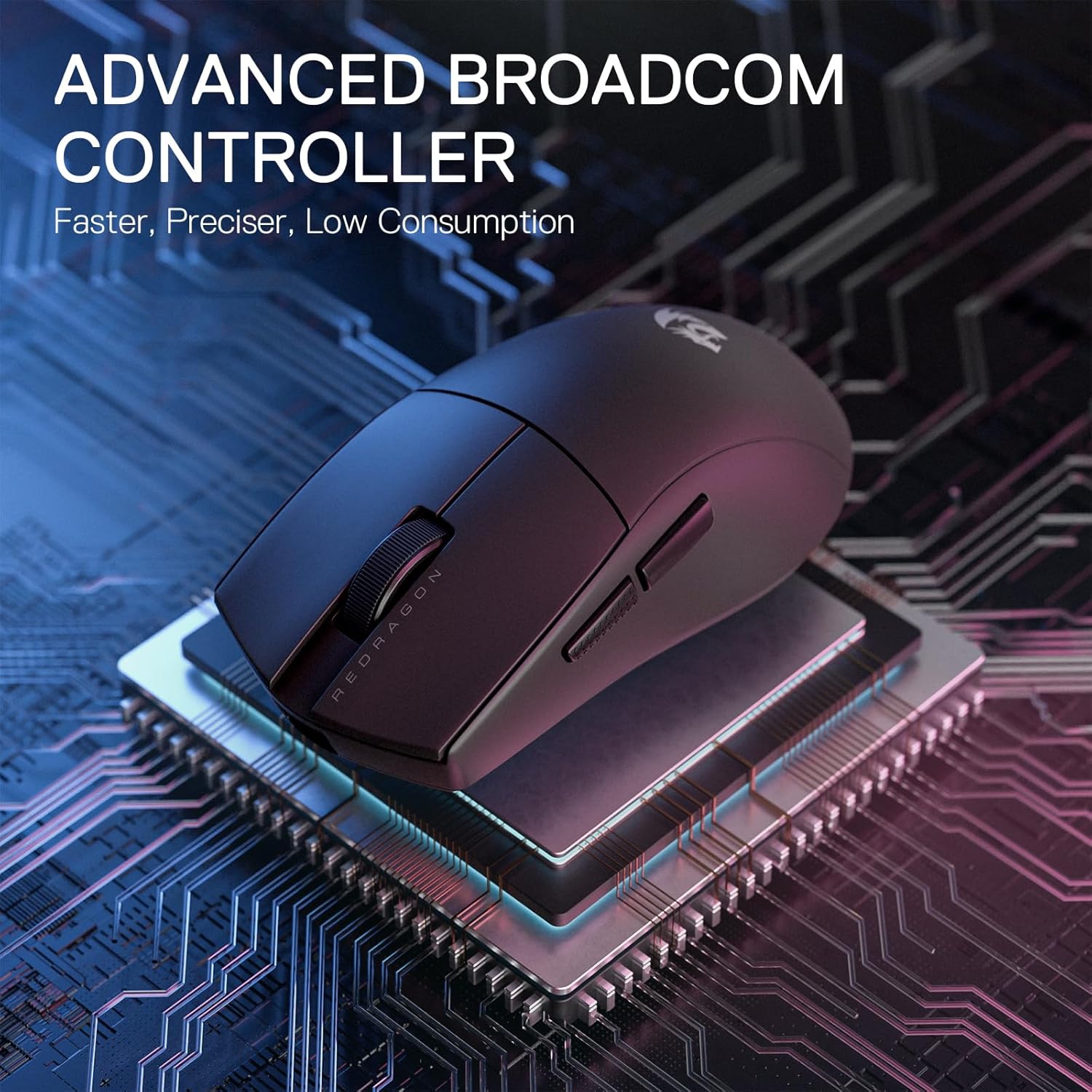 ماوس الألعاب Redragon K1NG PRO M916-PRO-1K بثلاثة أوضاع لاسلكية/سلكية - أسود