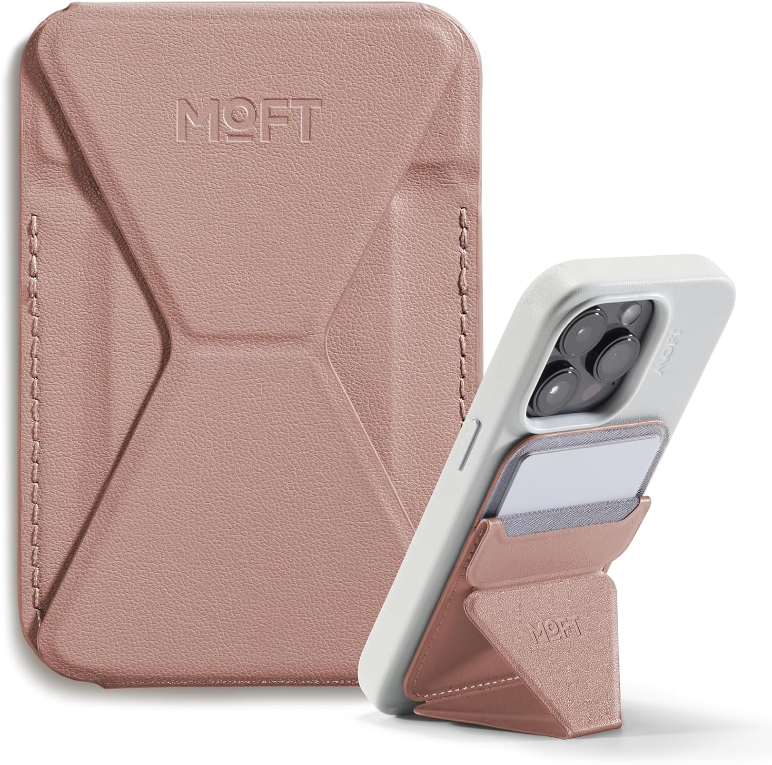 MOFT Snap-On iPhone Stand & Wallet Classic Nude