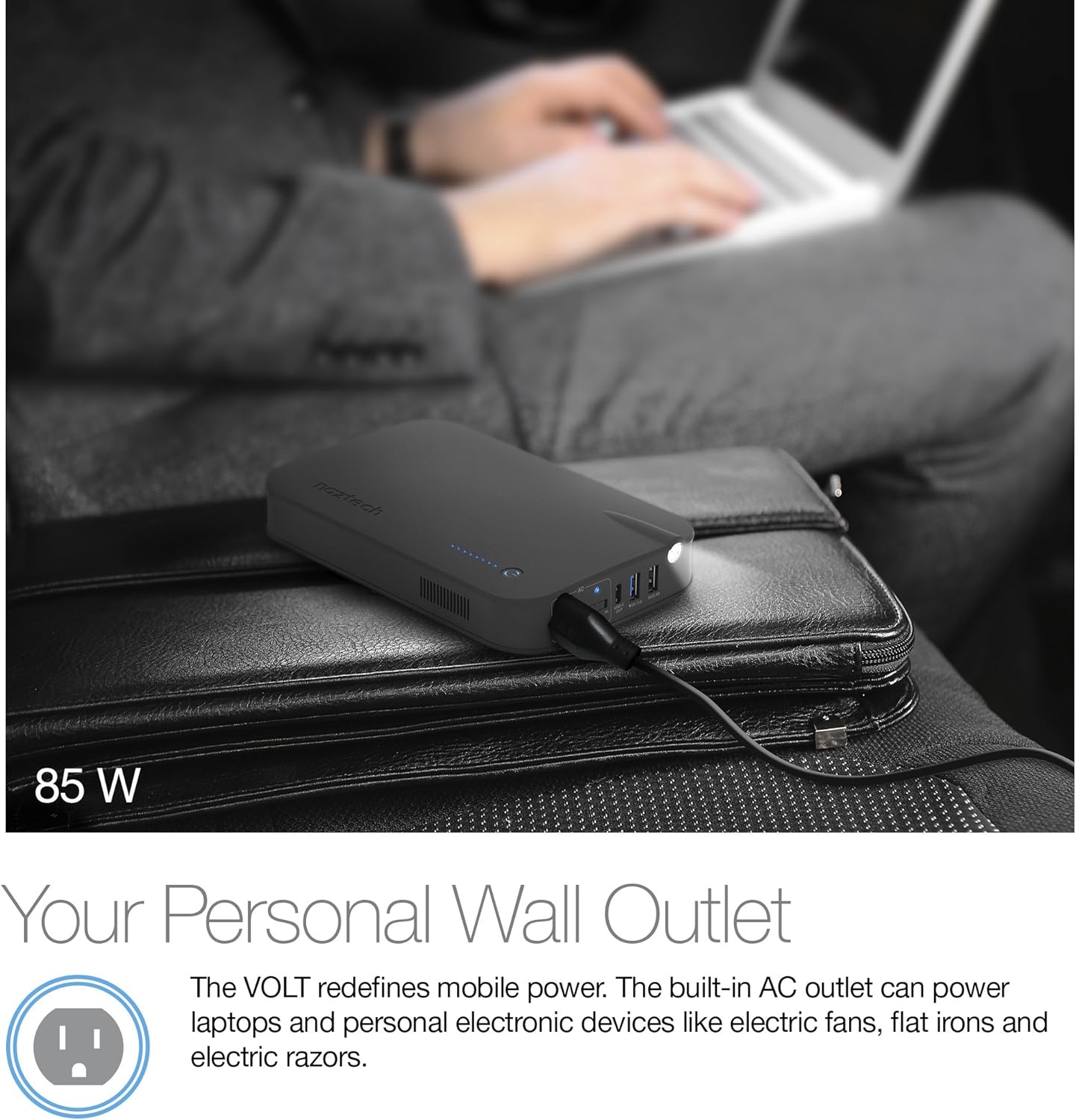 Naztech Power Bank for Universal/Smart Phones/Computer - Black