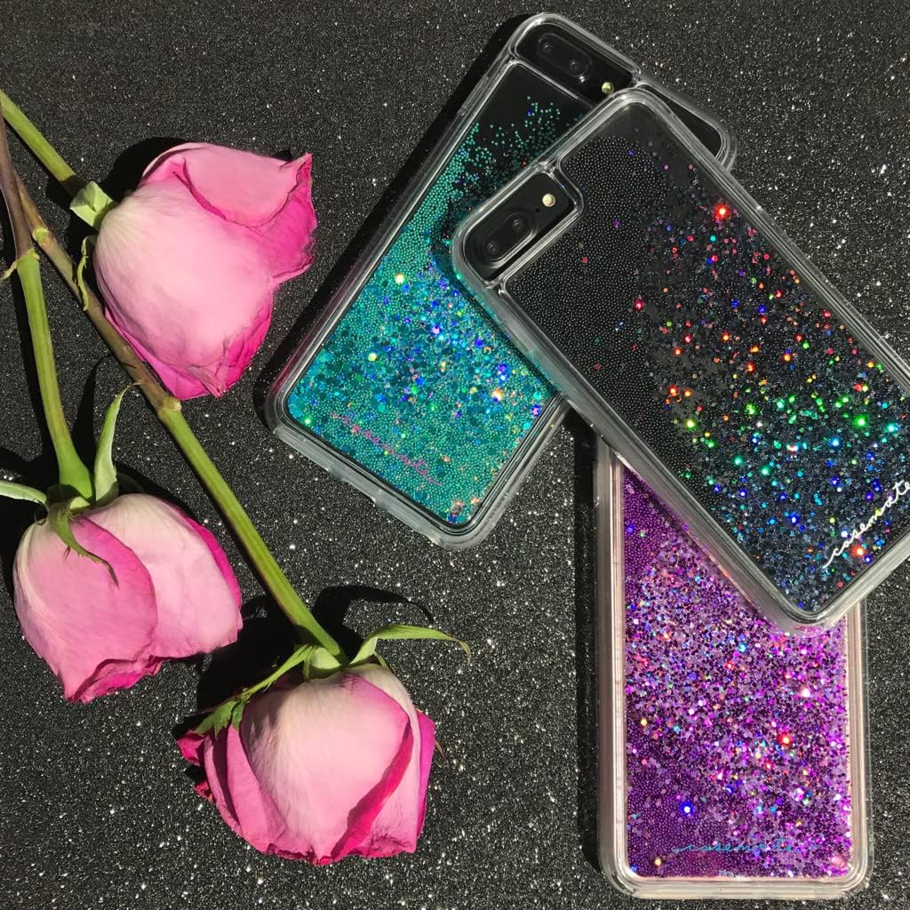 Case-Mate - غطاء iPhone 7 - شلال - بريق سائل متتالي - لجهاز iPhone 7 / 6s / 6 - أسود 