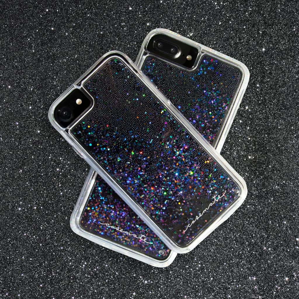 Case-Mate - غطاء iPhone 7 - شلال - بريق سائل متتالي - لجهاز iPhone 7 / 6s / 6 - أسود 