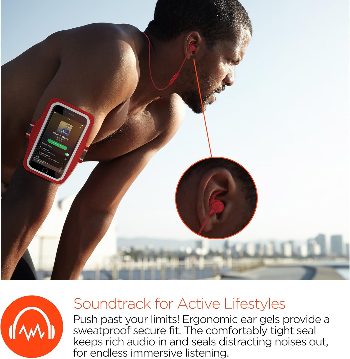 سماعات أذن لاسلكية HyperGear Active Gear + سوار رياضي 