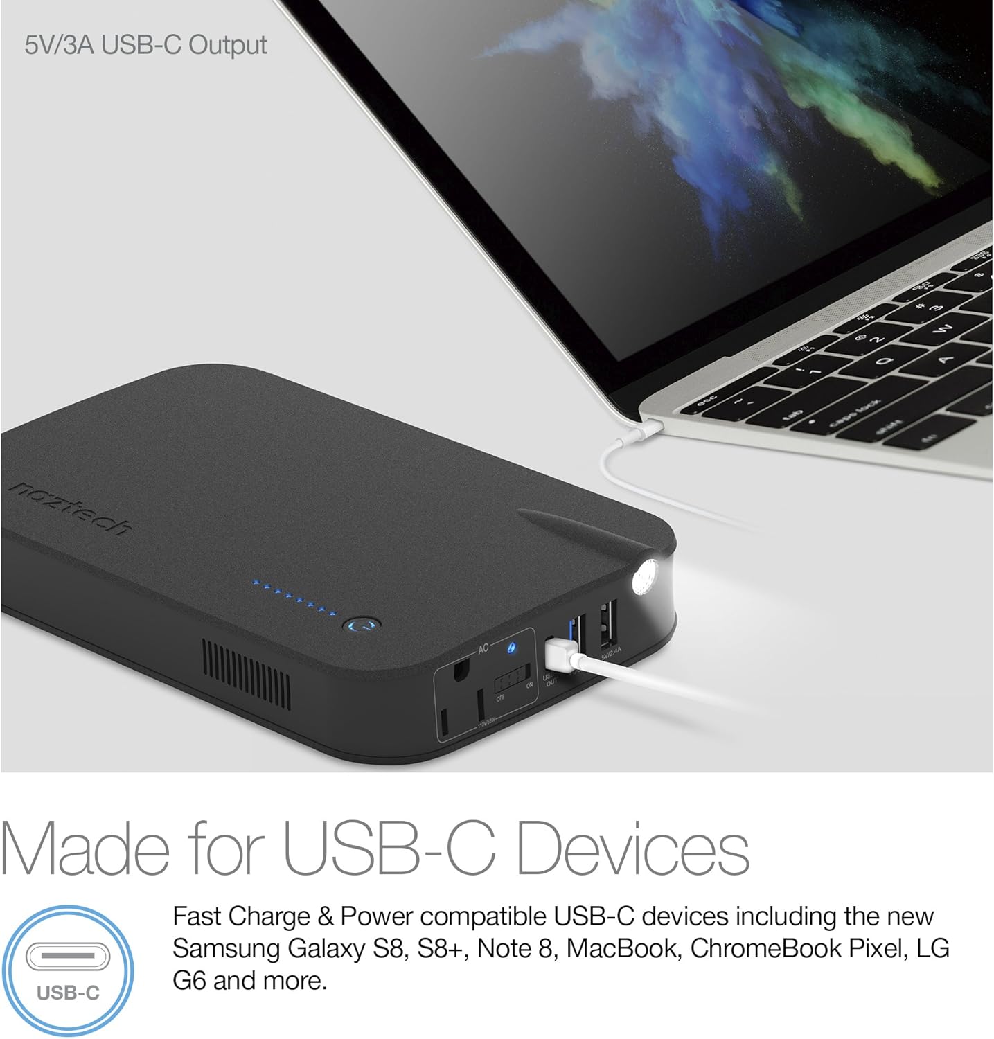 Naztech Power Bank for Universal/Smart Phones/Computer - Black