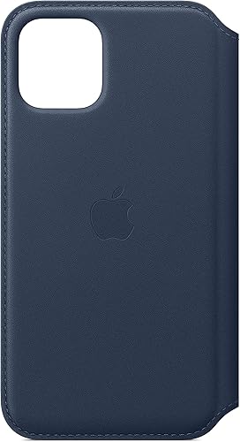 حافظة Apple Leather Folio (لجهاز iPhone 11 Pro) - أزرق بحري عميق 