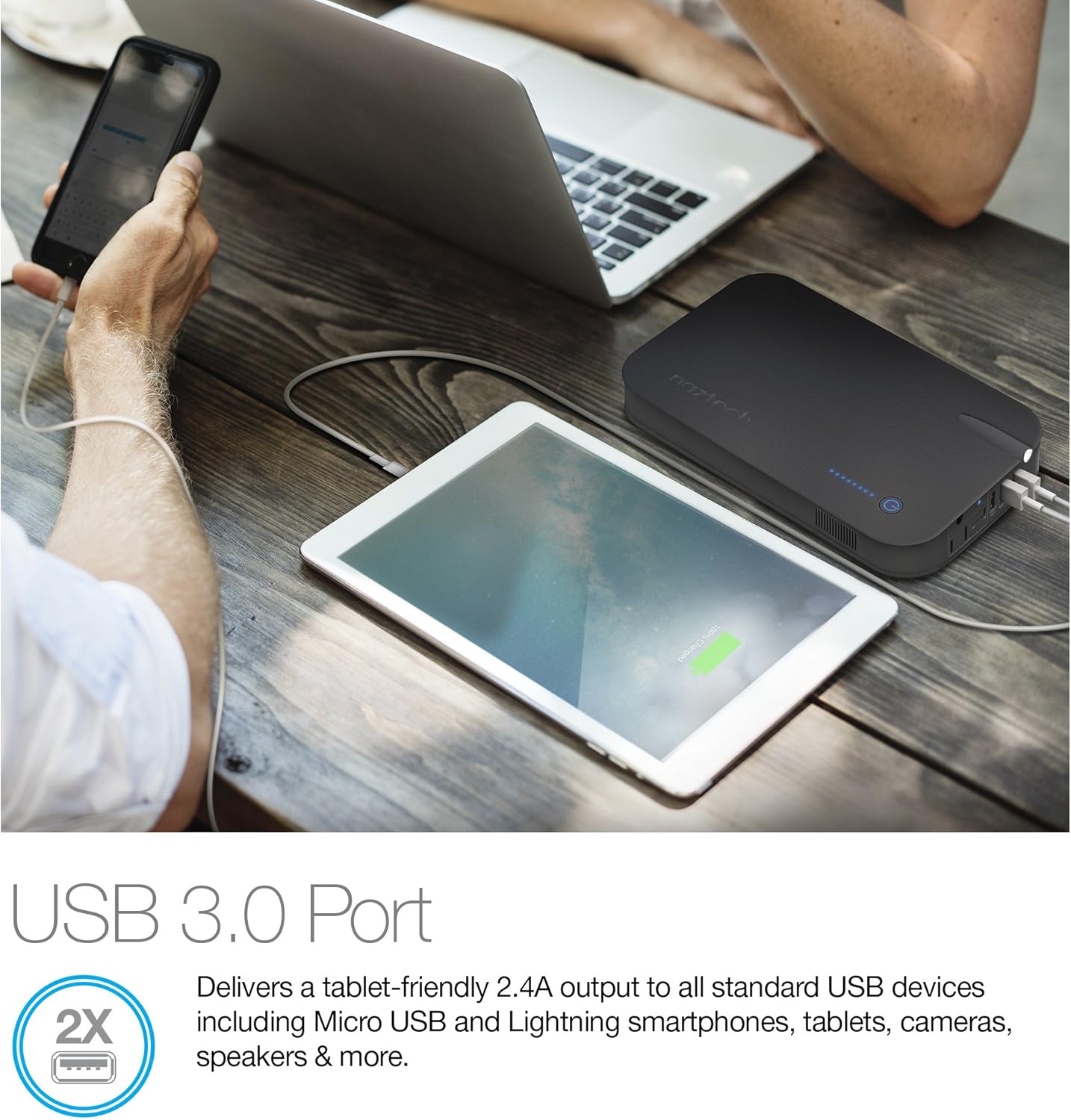 Naztech Power Bank for Universal/Smart Phones/Computer - Black