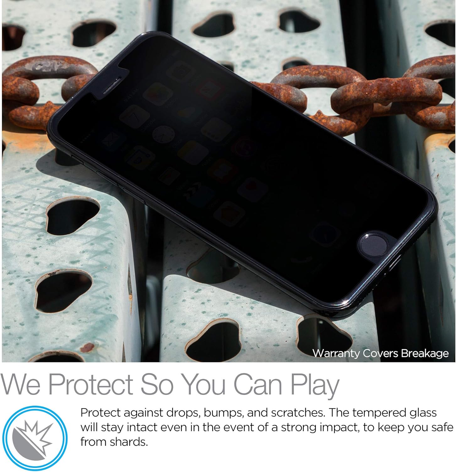 Naztech Premium HD Tempered Glass Screen Protector [Anti-Fingerprint & Built-in Shatter Prevention] Compatible For iPhone 8/ 7/ 6s - Easy Installation