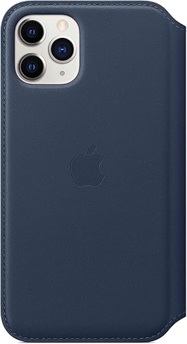 حافظة Apple Leather Folio (لجهاز iPhone 11 Pro) - أزرق بحري عميق 
