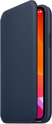 حافظة Apple Leather Folio (لجهاز iPhone 11 Pro) - أزرق بحري عميق 
