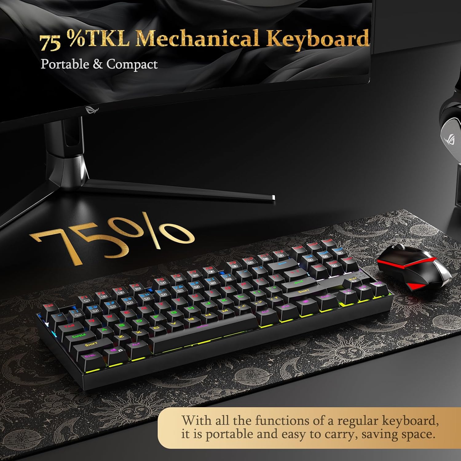 Redragon Kumara K552RGB-1 Mechanical Gaming Keyboard – RGB Backlit, Blue Switches