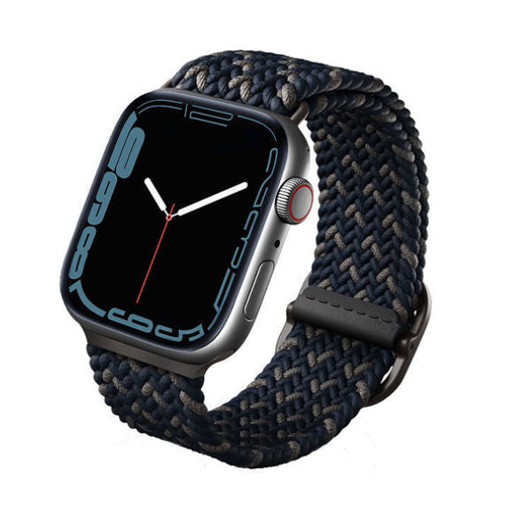 حزام UNIQ Aspen Apple Watch مقاس 44/42/45 مم مضفر DE obsidian Blue