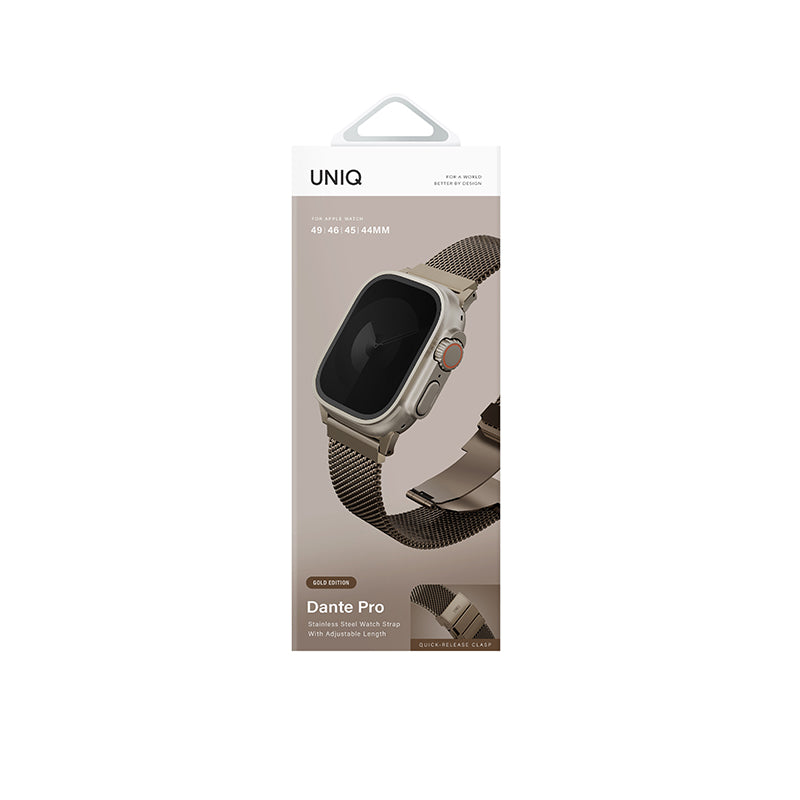 Uniq Dante Pro Apple Watch Self-Adjustable Mesh Steel Band 49/46/45/44MM - Ember Gold