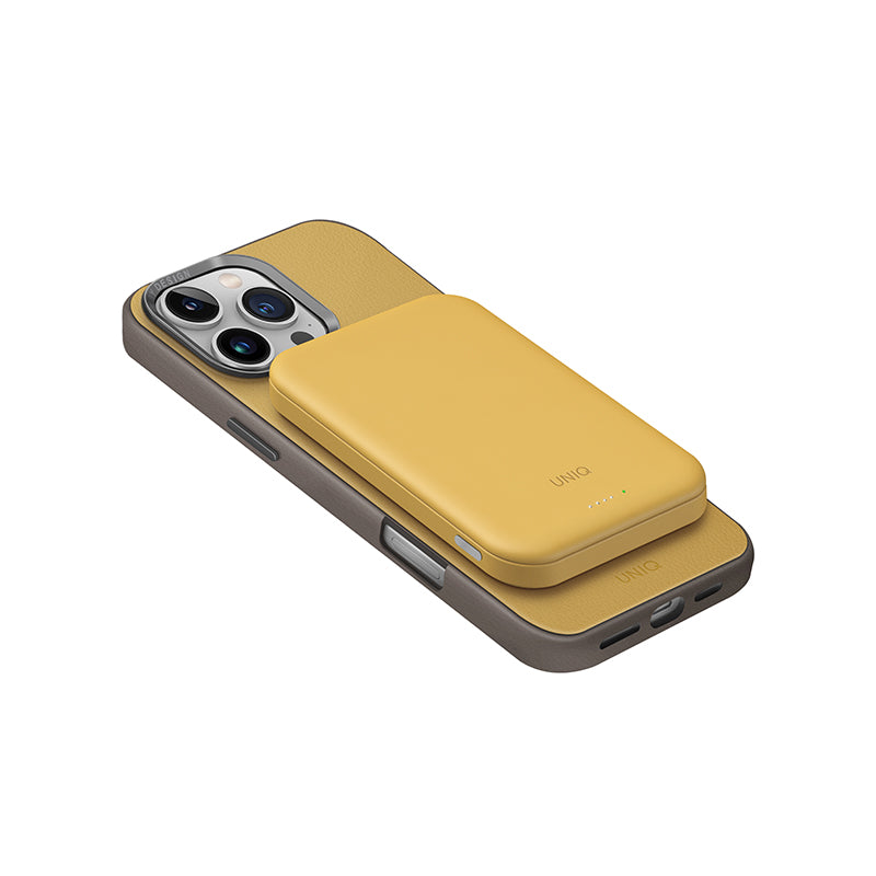 UNIQ Lyden Lexa 5000mAh Magnetic Fast Wireless USB-C PD Power Bank – Canary Yellow