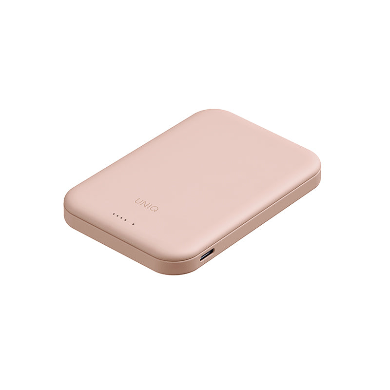 UNIQ Lyden Lexa 5000mAh Magnetic Fast Wireless USB-C PD Power Bank – Blush Pink