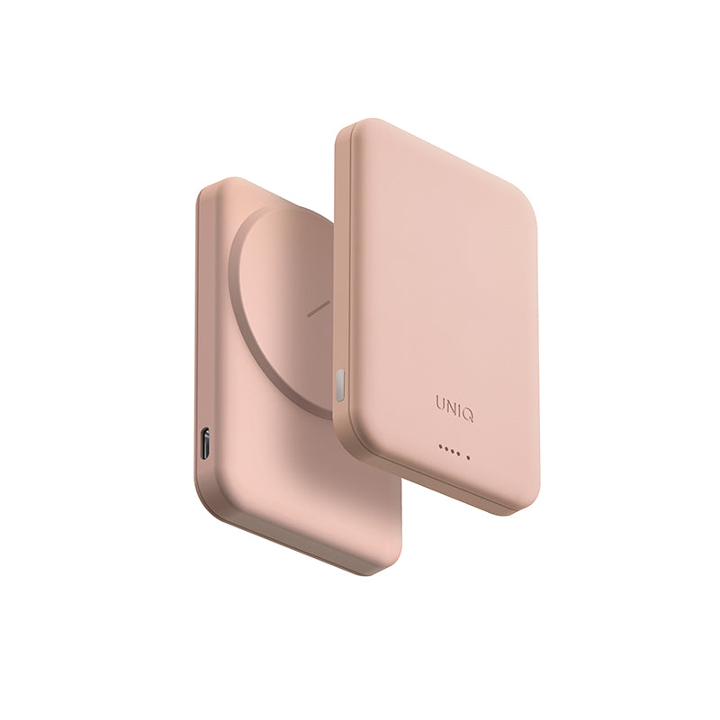 UNIQ Lyden Lexa 5000mAh Magnetic Fast Wireless USB-C PD Power Bank – Blush Pink