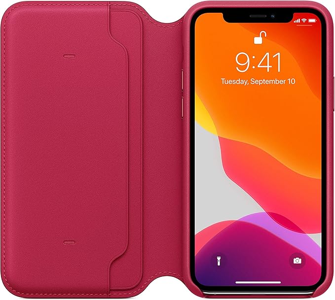جراب جلدي قابل للطي لهاتف Apple iPhone 11 Pro - لون توت العليق، مقاس واحد 