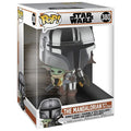 Pop Jumbo! Star Wars: Mandalorian - Mandalorian w/ The Child Chrome 10 inch