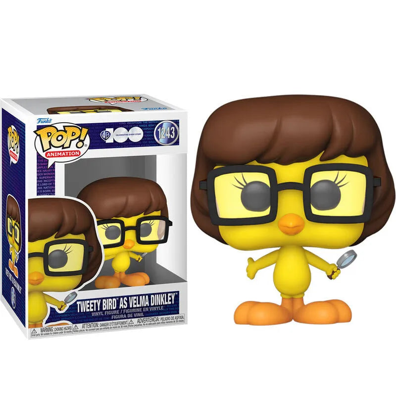 Pop! Animation: Tweety Bird as Velma Dinkley (Looney Tunes x Scooby‑Doo, Warner Bros 100th Anniversary)