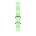 49mm Neon Green Ocean Band - Natural Titanium Finish