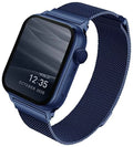 ساعة UNIQ Dante Apple Watch Series 4/5/6/7/SE بمقاس 40/41 مم، مصنوعة من الفولاذ المقاوم للصدأ، باللون الأزرق/الأزرق البحري