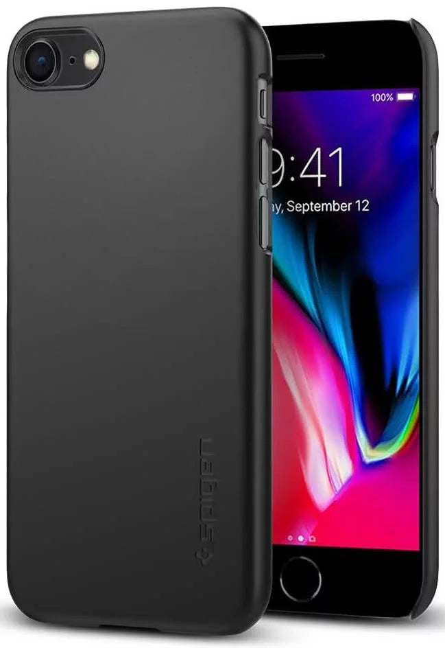 جراب SPIGEN - جراب رفيع مناسب لجهاز Apple iPhone 8/7/SE 2020 - أسود