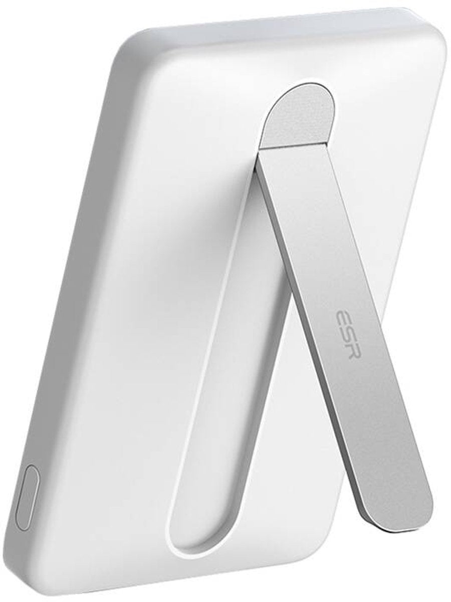 حامل ESR Qi2 MagSlim - بنك طاقة مغناطيسي 15 وات 5,000 مللي أمبير في الساعة - متوافق مع MagSafe وESR Halo Lock باللون الأبيض