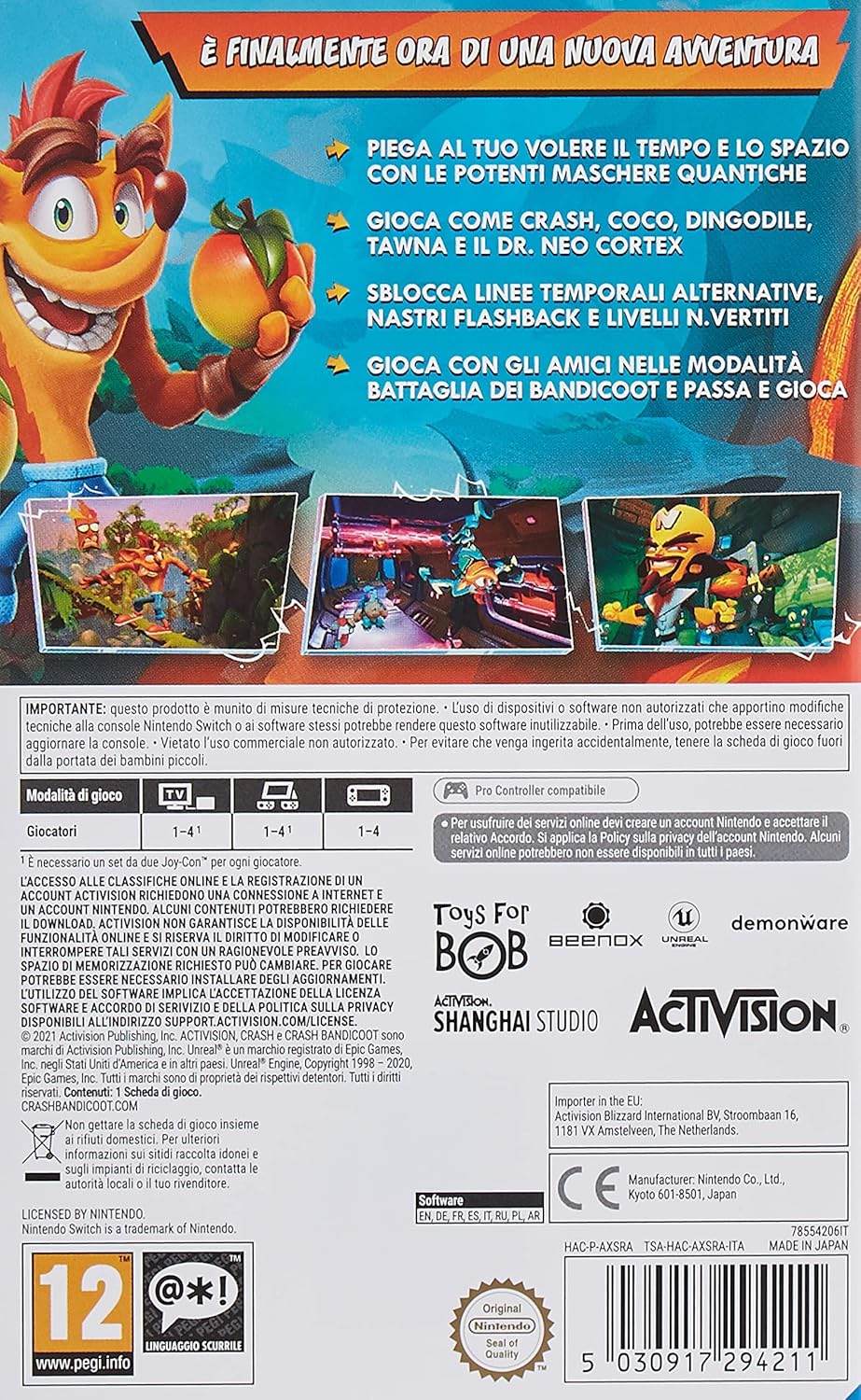 ACTIVISION CRASH BANDICOOT 4 ITS ABOUT TIME (نينتندو سويتش)