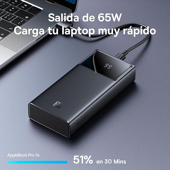 Power Bank Baseus Star-Lord, 20000mAh 65W USB - USB-C cable (Black)