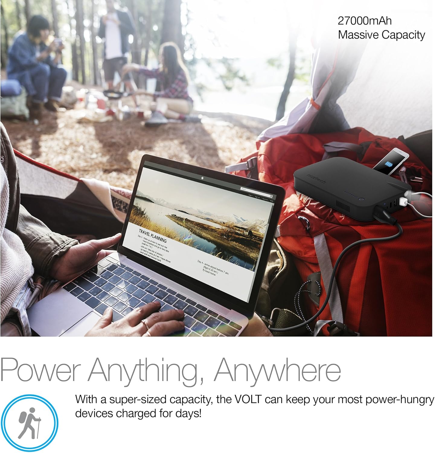 Naztech Power Bank for Universal/Smart Phones/Computer - Black