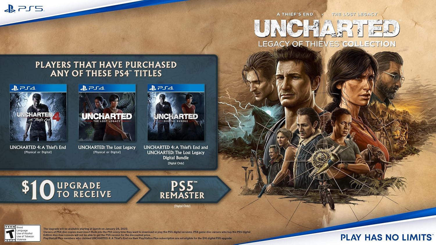 مجموعة بلاي ستيشن أنشارتد: ليجاسي أوف ثيفز - ٥ PS5