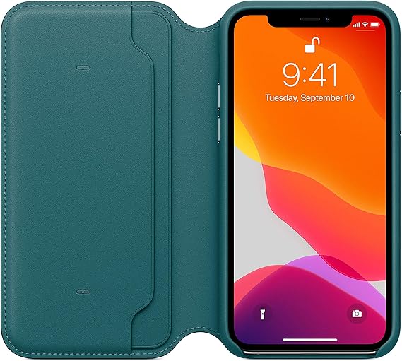 غطاء جلدي قابل للطي لهاتف Apple iPhone 11 Pro - Peacock 
