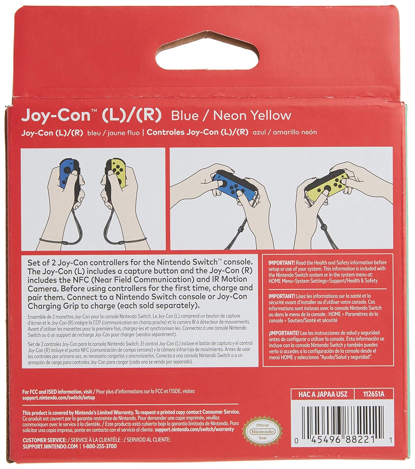 وحدة تحكم Joy-Con باللون الأزرق / الأصفر النيون (LR) من Nintendo - Switch