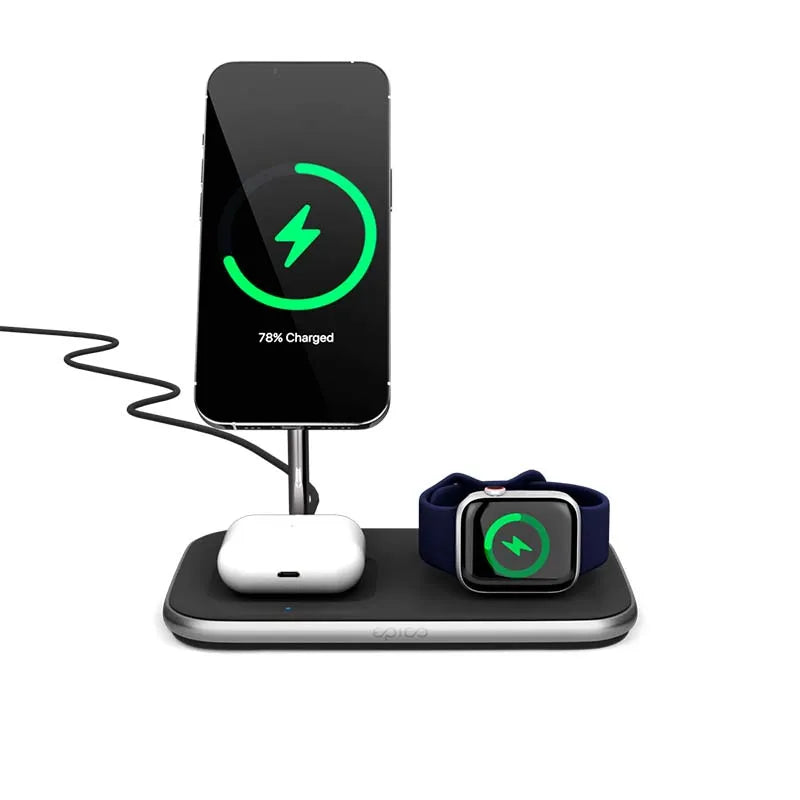 Epico 3IN1 MagSafe Wireless Charger - black