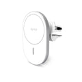 شاحن سيارة لاسلكي Epico Ellipse (متوافق مع MagSafe) 15 واط/10 واط/7.5 واط + 18 واط QC - فضي