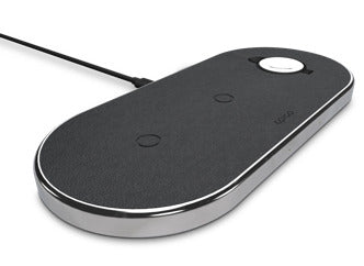 Epico wireless charging pad 3in1 black PU leather - Space Grey