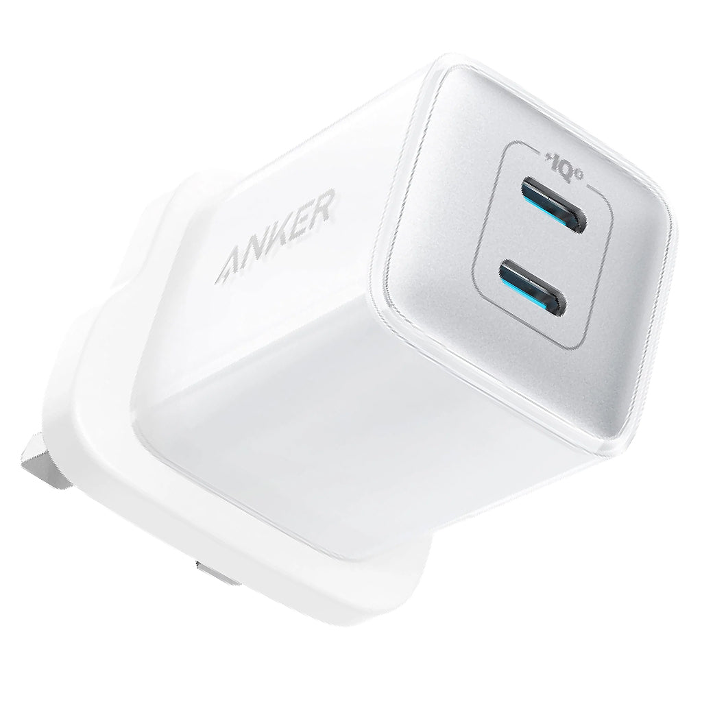 شاحن حائطي بمنفذين USB Type-C بقوة 40 وات، Anker A2038K21 أبيض