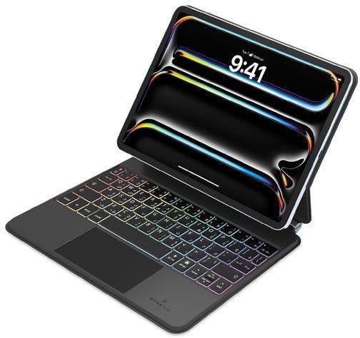 لوحة مفاتيح Smartix المغناطيسية ذات الإضاءة الخلفية مع لوحة تتبع لجهاز iPad Pro مقاس 11 بوصة M4