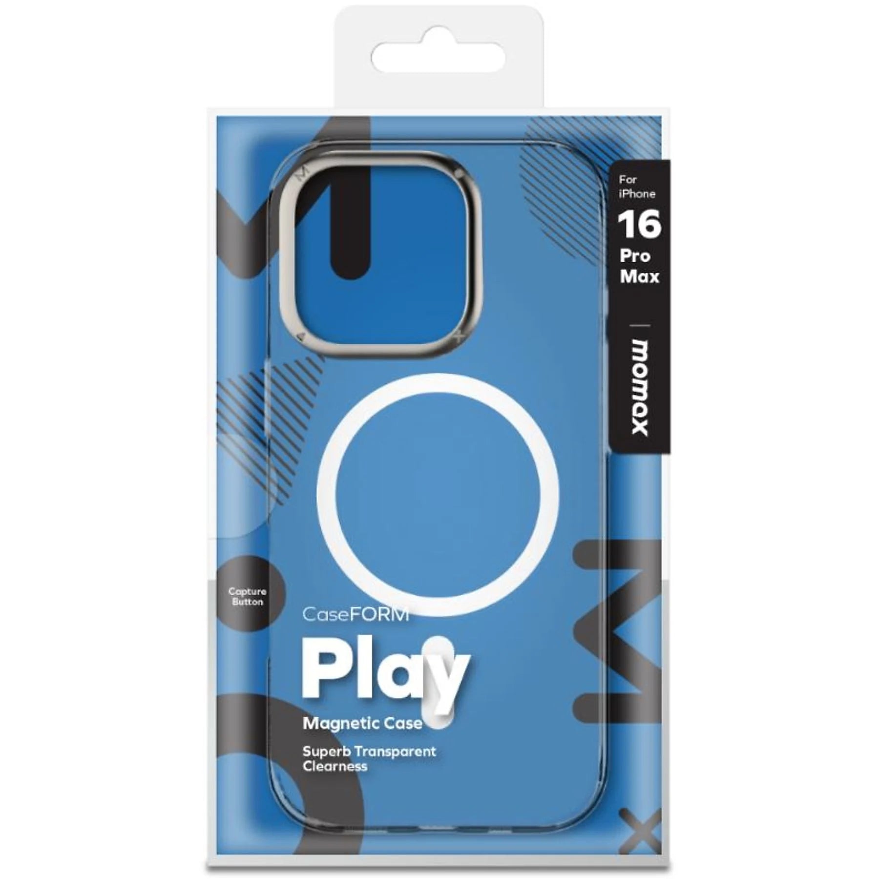 جراب MOMAX CaseForm Play المغناطيسي لجهاز iPhone 16 Pro Max، شفاف (MXAP24XLT)
