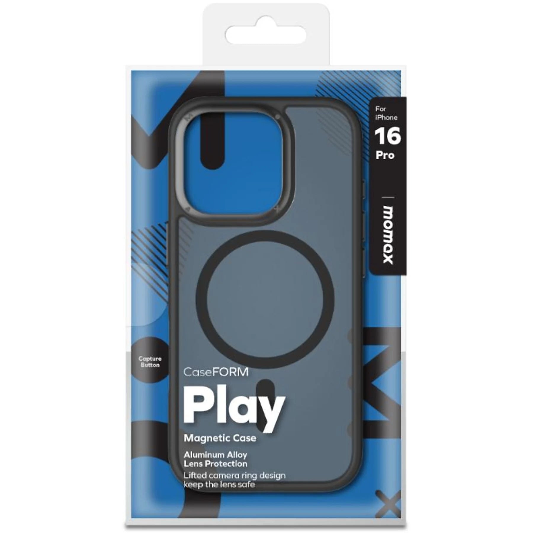 جراب هاتف Momax Play Magsafe لهاتف iPhone 16 Pro أسود