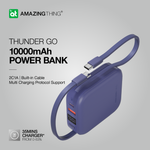 بنك الطاقة Thunder Go الرائع بسعة 10000 مللي أمبير/ساعة مع كابلين USB-C مدمجين 