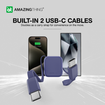 بنك الطاقة Thunder Go الرائع بسعة 10000 مللي أمبير/ساعة مع كابلين USB-C مدمجين 