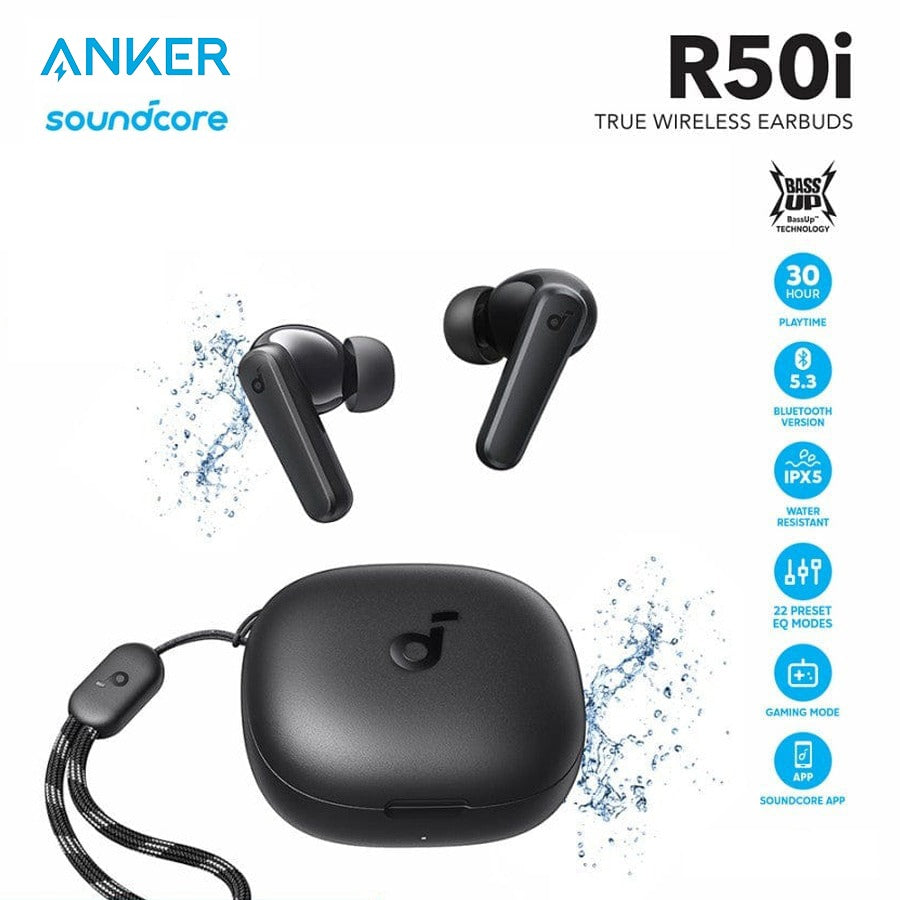 Soundcore by Anker R50i NC Wireless Bluetooth Earphones, Powerful and Smart Noise Cancelling, Powerful Bass, 45 Hours Playtime Black