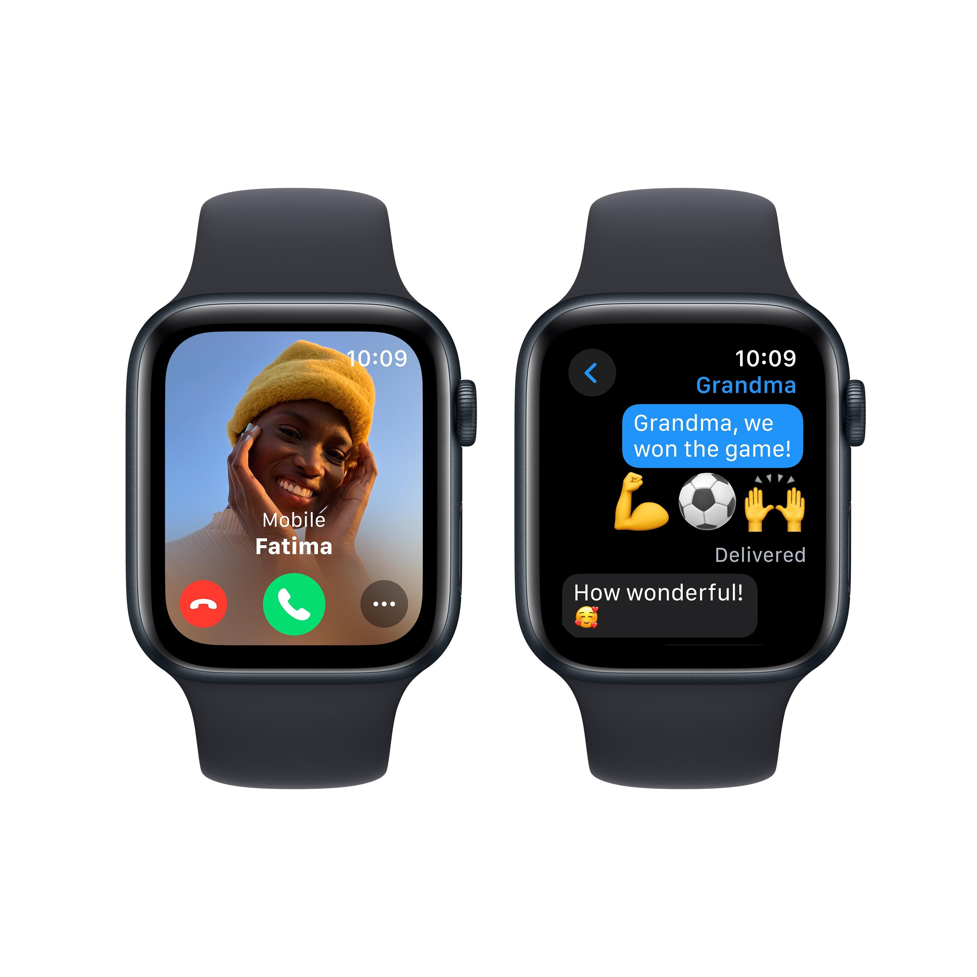 ساعة Apple Watch SE GPS مقاس 44 مم، هيكل من الألومنيوم منتصف الليل مع سوار رياضي منتصف الليل - مقاس متوسط/كبير